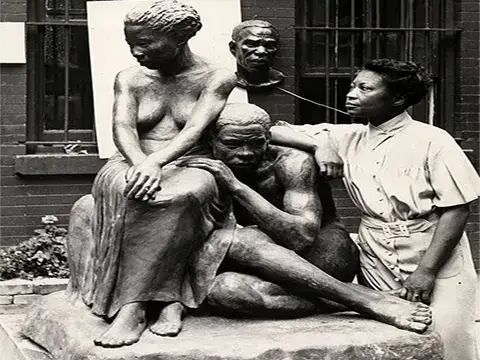 about an historic black woman sculptor and art teacher - AUGUSTA SAVAGE<br>by Linda Scheller