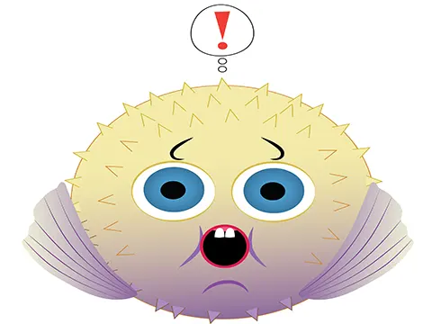 a humorous puffer fish - THE DREAMING DEEP by Ella Shively